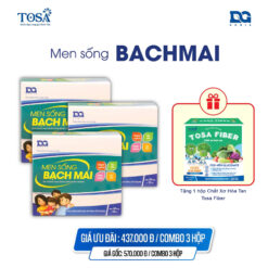 Combo 3 Hộp Men Sống Bạch Mai Tặng 1 Hộp Chất Xơ Tosa Fiber
